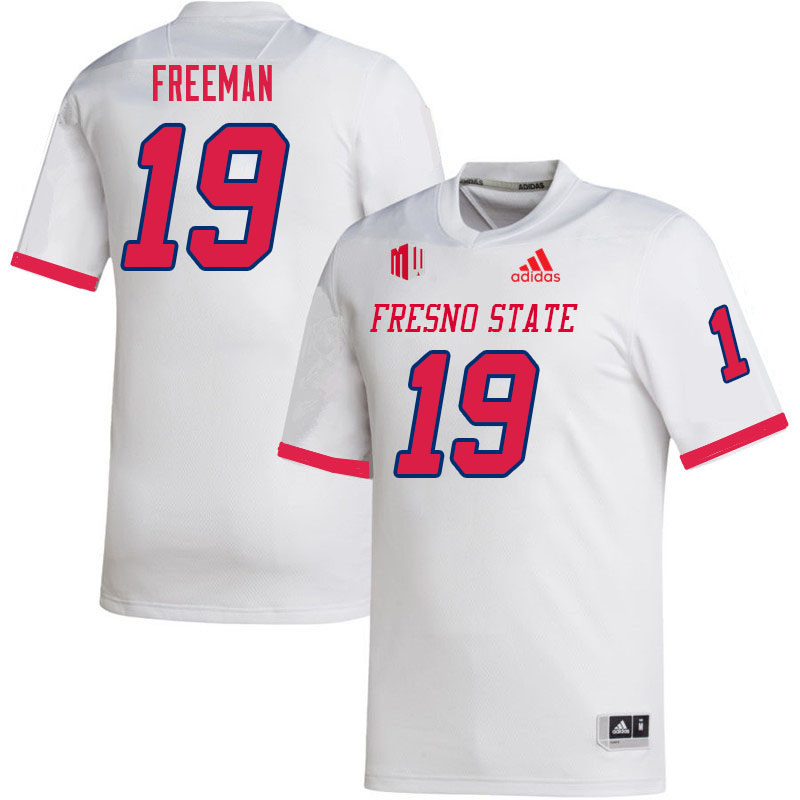 Men #19 Josiah Freeman Fresno State Bulldogs College Football Jerseys Sale-White